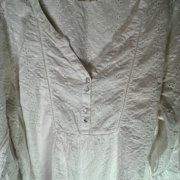 Fat Face White Cotton Eyelet Poppy Pullover- Size 14 - Picture 6 of 11